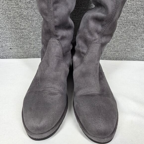 STUART WEITZMAN LOWLAND GRAY SUEDE OTK BOOTS SIZE 37 – RUSSELL & BROMLEY COLLAB - Picture 12 of 13